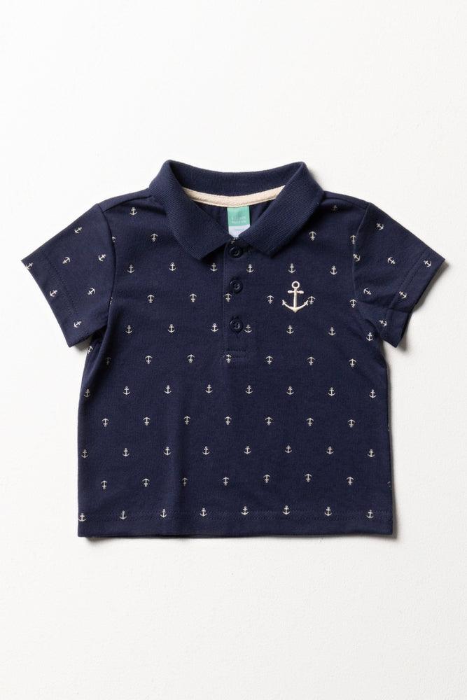 Anchor Short Sleeve Golfer Navy