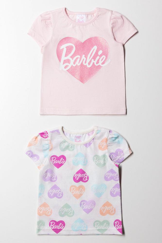 Barbie 2 Pack Short Sleeve T-Shirts Pink