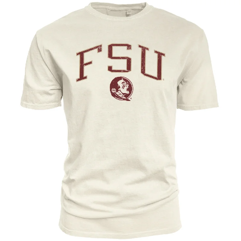 Blue 84 Men's FSU Seminole Logo Short Sleeve Heavyweight T-shirt - Ivory