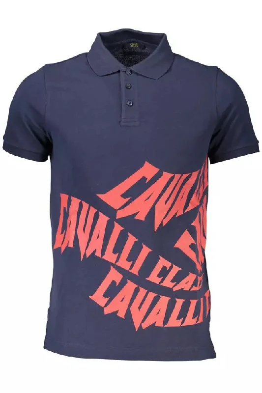 Cavalli Class Elegant Short-Sleeved Cotton Men's Polo