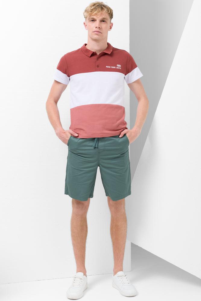 Colourblock Short Sleeve Golfer Pink