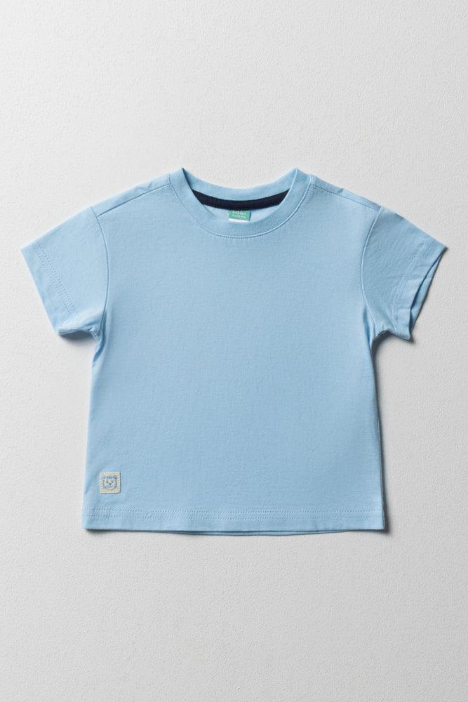 Crew Neck Short Sleeve T-Shirt Blue