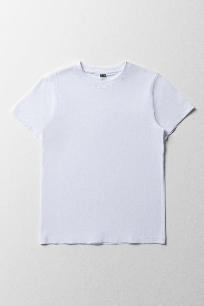 Crew Neck Short Sleeve T-Shirt White