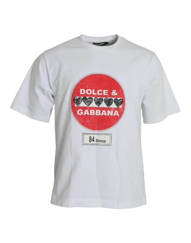 Dolce & Gabbana  Amor Heart Cotton Crewneck Short Sleeve Men's T-shirt