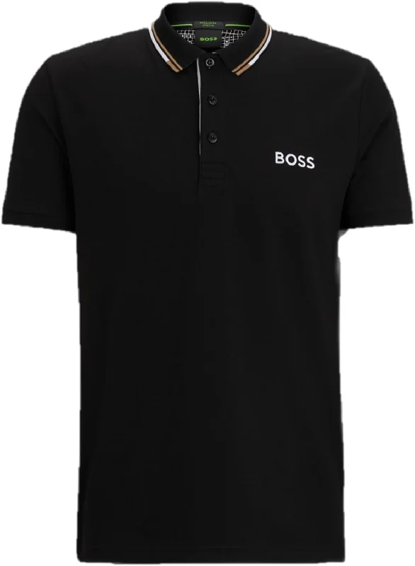 Hugo Boss Men's Paddy Pro Short Sleeve Polo Shirt, Black Cloud