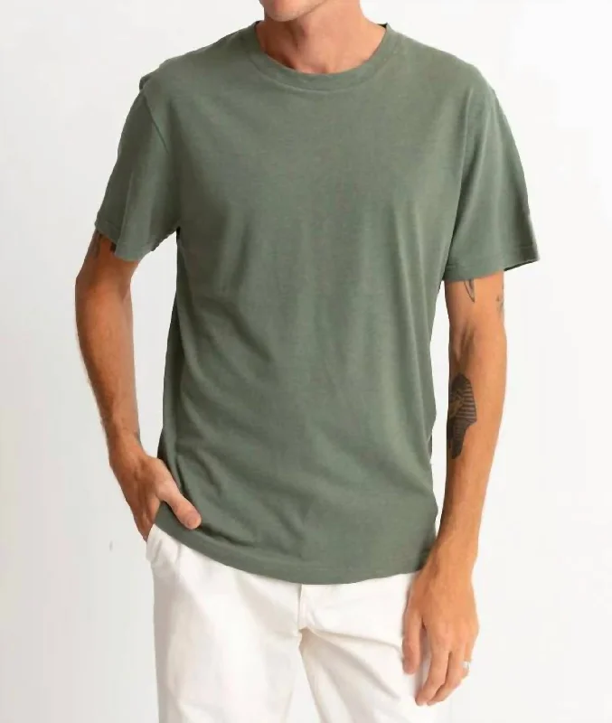 Linen Short Sleeve T-Shirt In Pine