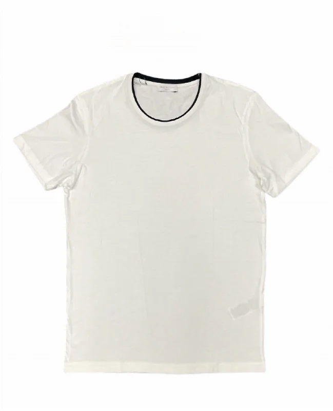 Men's Short Sleeve O Neck Tee Top In Bright White