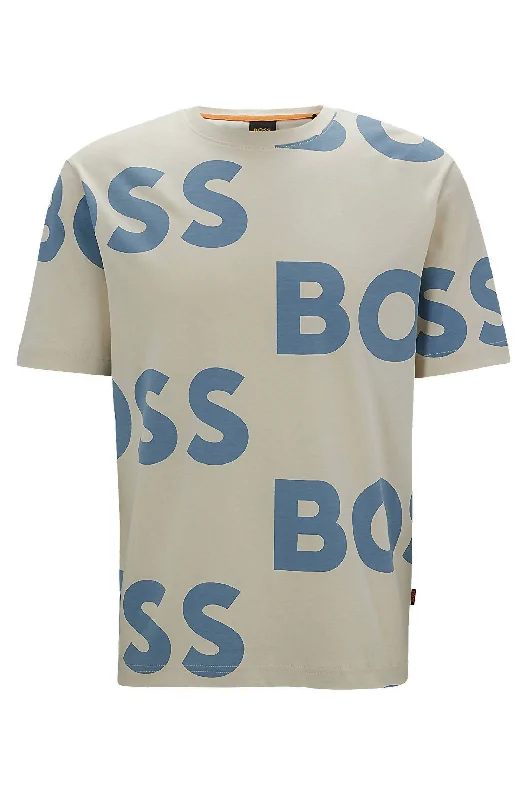 Men's Tecool Logo Short Sleeve T-Shirt In Beige