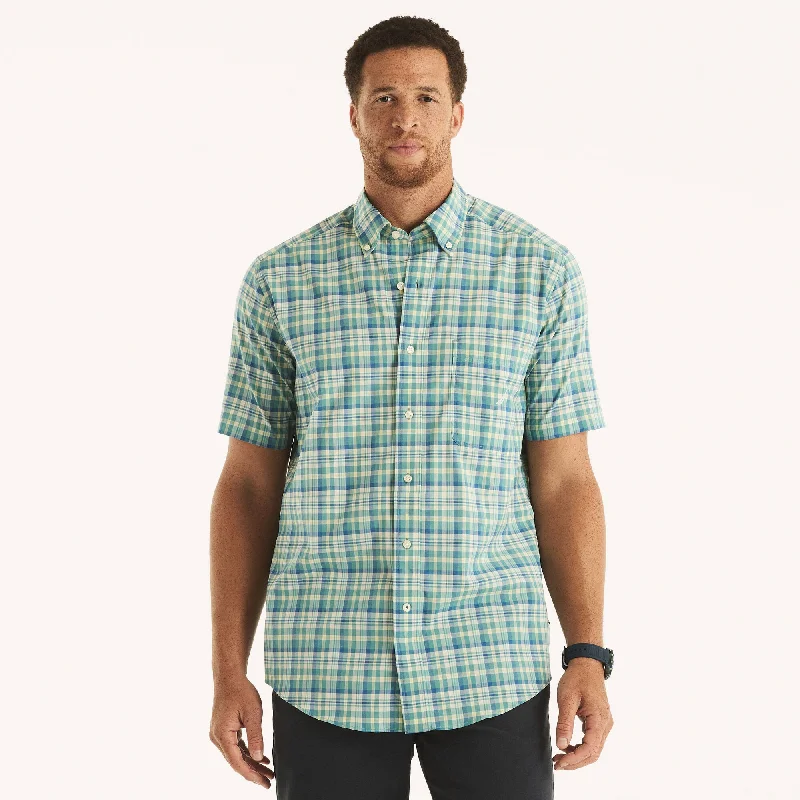 Nautica Mens Big & Tall Sustainably Crafted Plaid Short-Sleeve Shirt