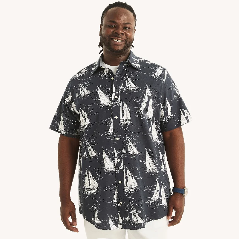 Nautica Mens Big & Tall Sustainably Crafted Printed Short-Sleeve Shirt