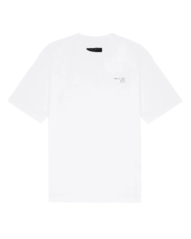 Rag & Bone Men 100% Cotton Crew Neck Front Logo Short Sleeves 425 Tee White