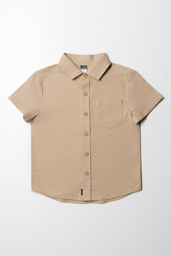 Short Sleeve Linen Shirt Safari