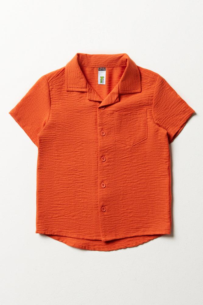 Short Sleeve Resort Shirt Orange