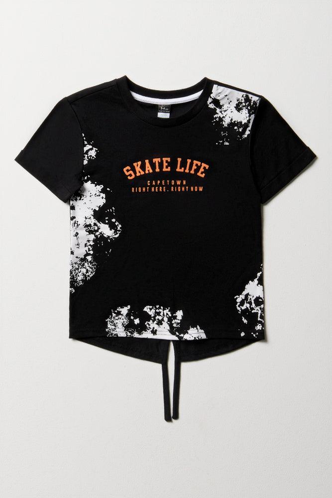 Splatter Tuxedo Short Sleeve T-Shirt Black