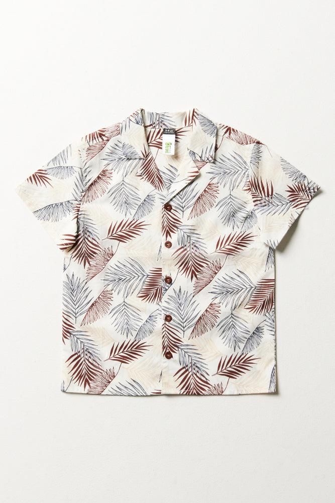 Tropical Short Sleeve Shirt Cream