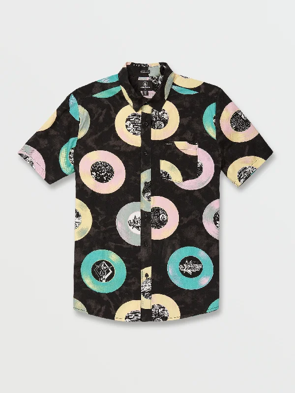 Volcom Entertainment Long Playing Woven Short Sleeve Shirt - Black