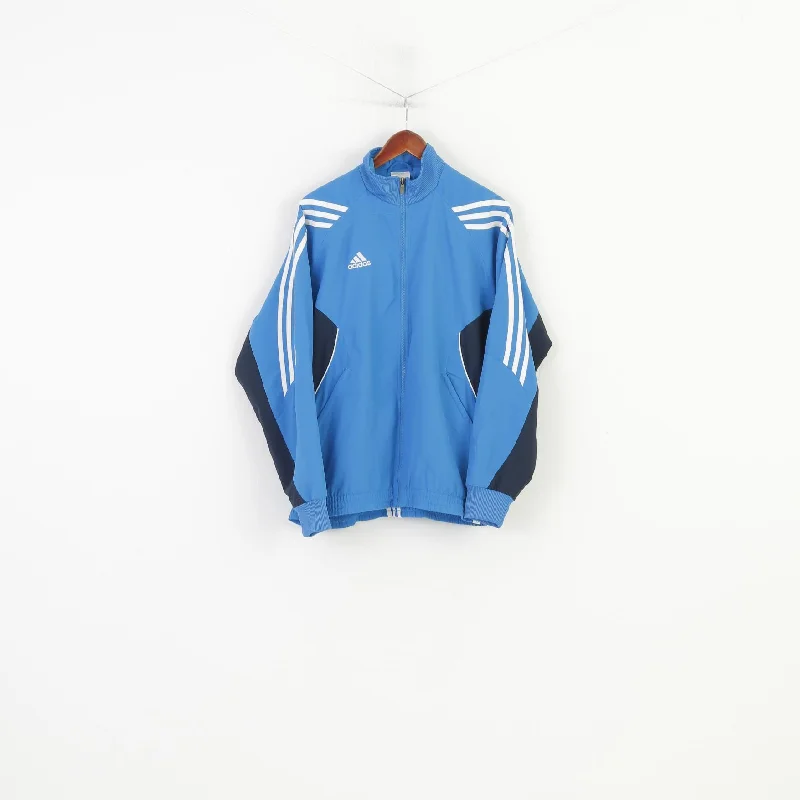 Adidas Men 38 40 174 M Jacket Blue Vintage Full Zipper Lightweight Sportswear Top