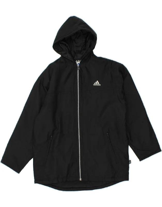 ADIDAS Mens Hooded Windbreaker Jacket UK 32/34 XS Black Polyester