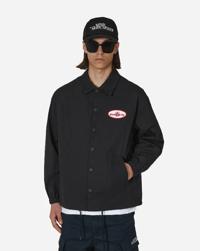 King Logo Twill Coaches Jacket Charcoal