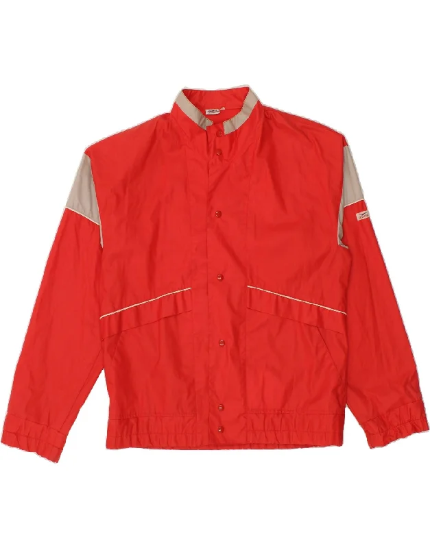 CARRERA Mens Bomber Jacket UK 40 Large Red Colourblock Cotton