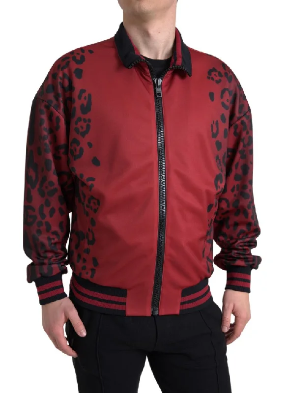 Dolce & Gabbana  Leopard Print Bomber Men's Jacket