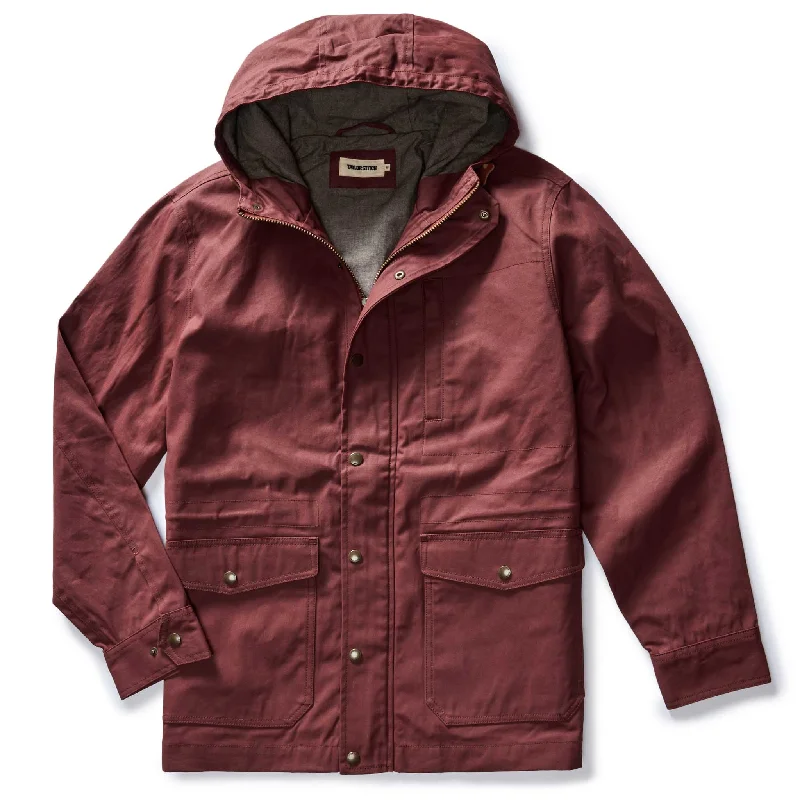 The Explorer Jacket in Red Wine Dry Wax