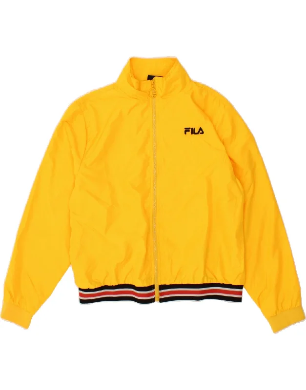 FILA Mens Bomber Jacket UK 40 Large Yellow Polyester