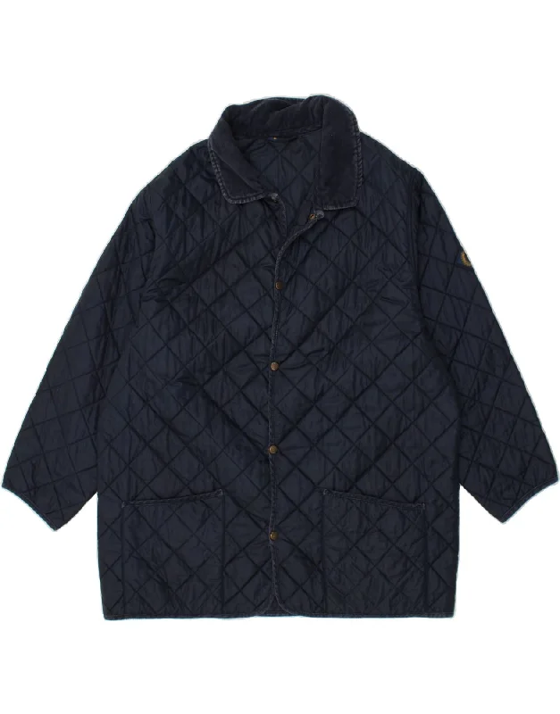 HENRI LLOYD Mens Quilted Jacket UK 42 XL Navy Blue