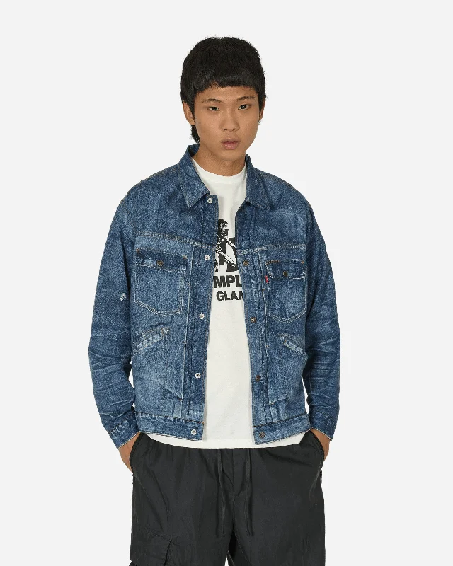 Vintage Denim Transcription Trucker Jacket Indigo