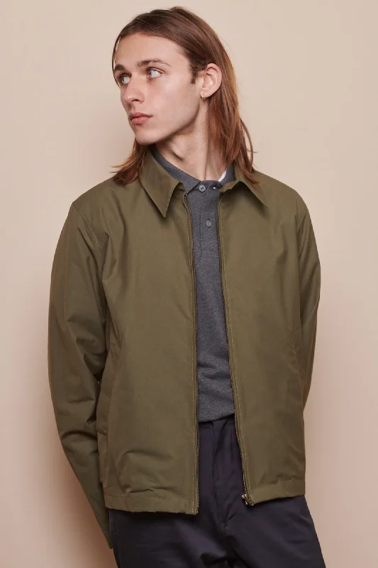 Men's Collared Harrington Jacket - Olive