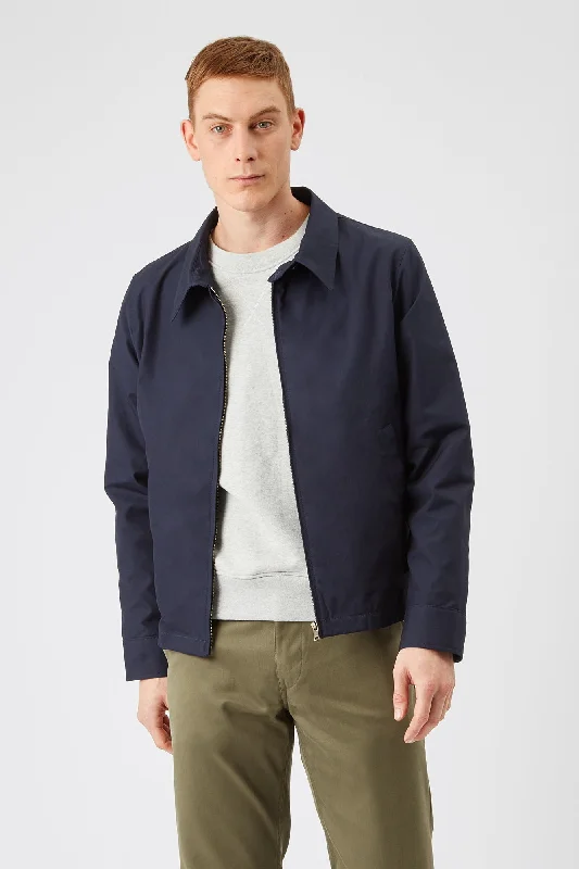 Men's Collared Harrington Jacket - Navy