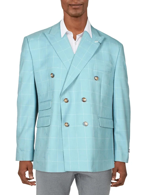 Mens Window Pane Classic Fit Suit Jacket