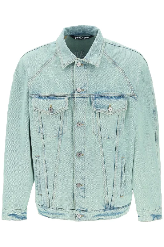 Palm Angels Men's "blue Overdye Jacket