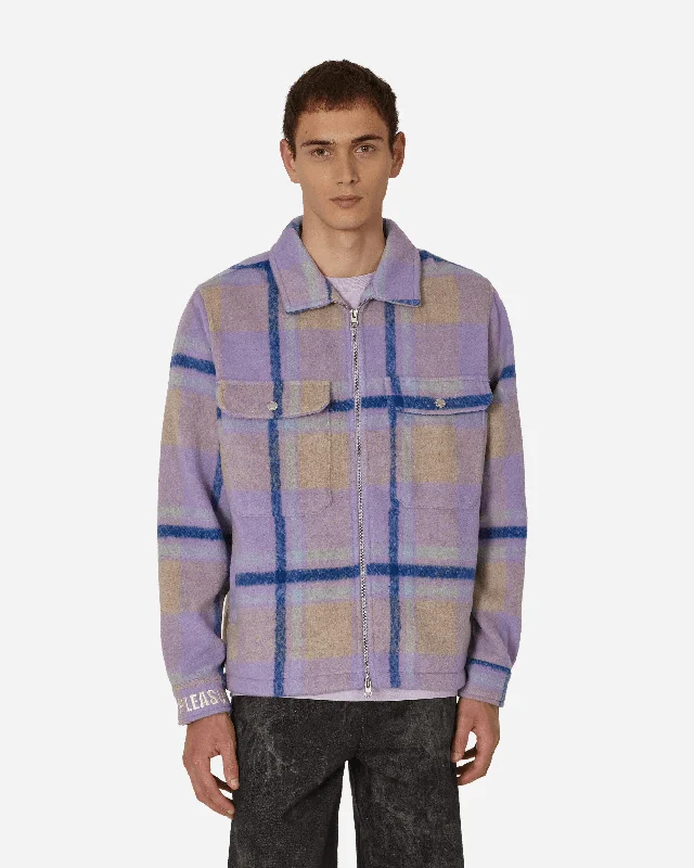 Folklore Plaid Work Jacket Purple