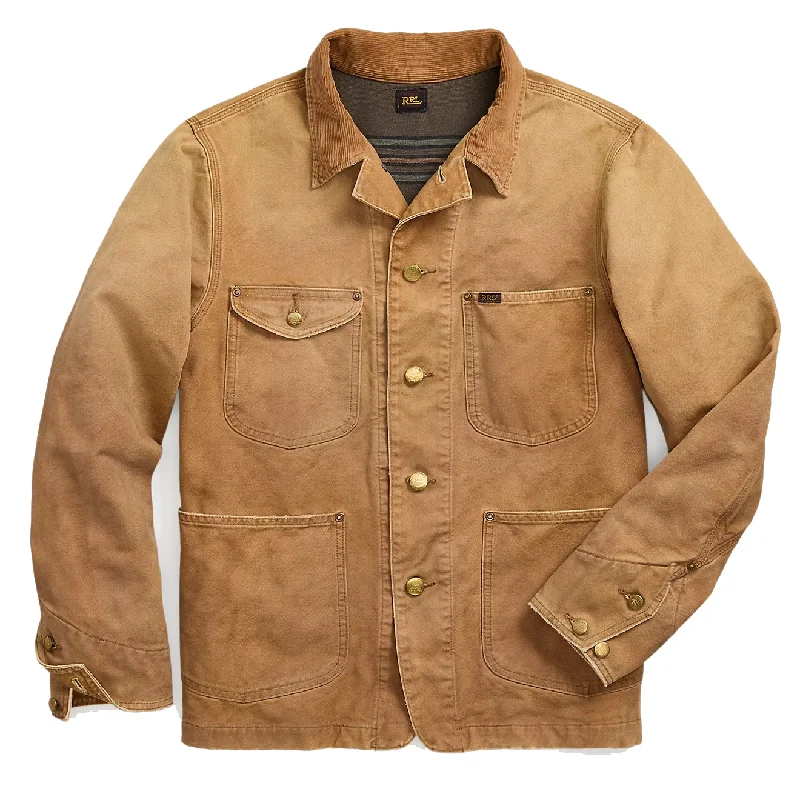 RRL by Ralph Lauren Corduroy-Collar Canvas Jacket Vintage Khaki