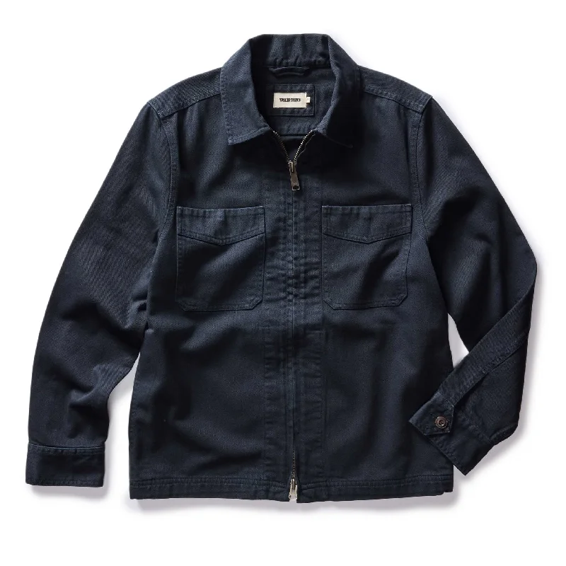 The Station Jacket in Dark Navy Broken Twill