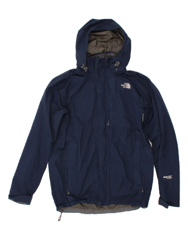 THE NORTH FACE Mens Hooded Rain Jacket UK 38 Medium Navy Blue Polyester