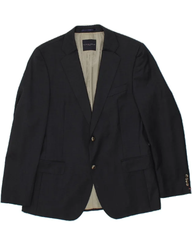 TOMMY HILFIGER Mens Tailored 2 Button Blazer Jacket UK 42 XL Navy Blue