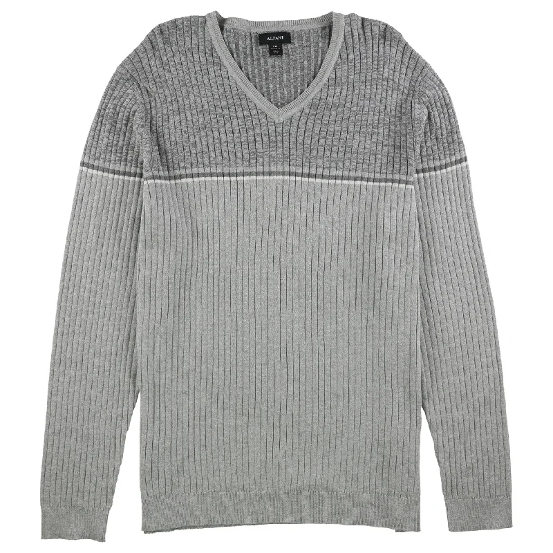 Alfani Mens Textured Stripe Pullover Sweater