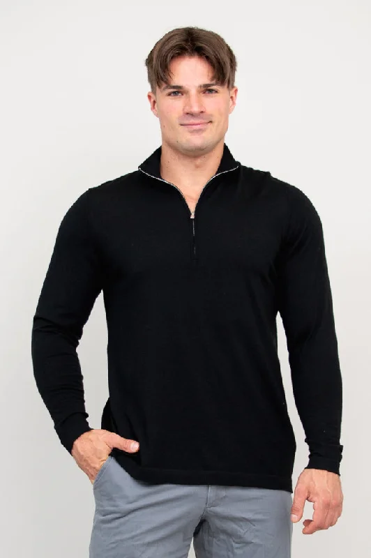 Andrew Sweater, Black, 100% Merino Wool