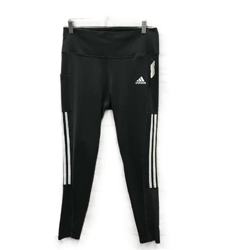 Black Athletic Leggings By Adidas, Size: L