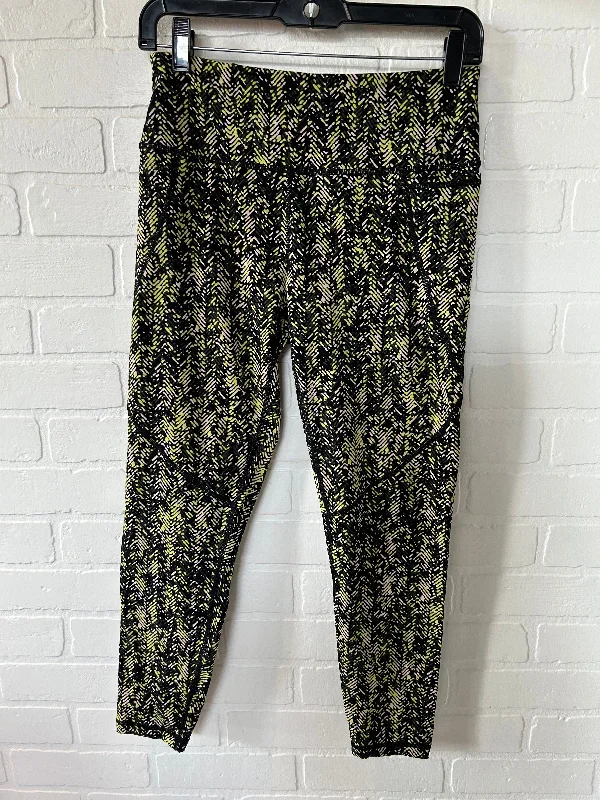 Black & Green Athletic Leggings Sweaty Betty, Size 4