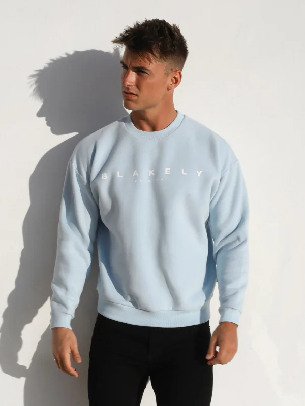 Evolved Relaxed Sweater - Light Blue