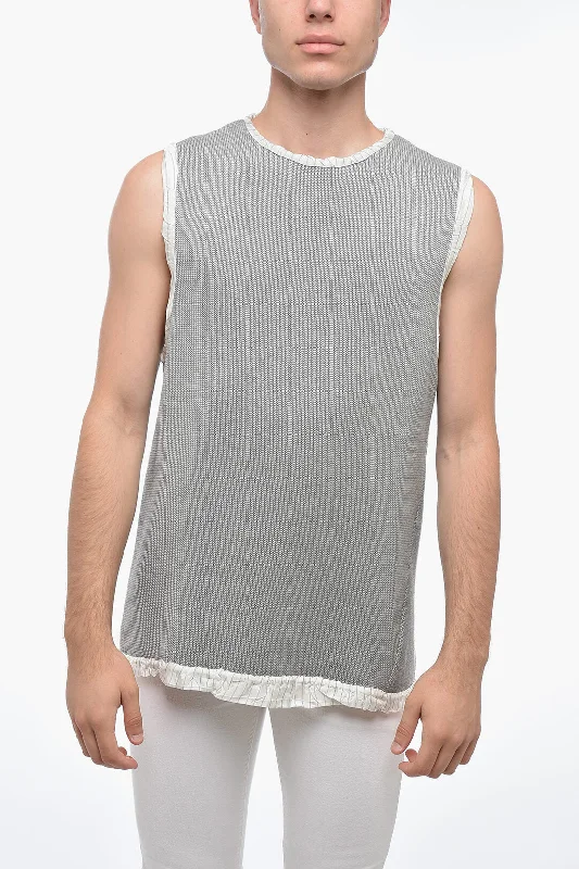 Hed Mayner Sleeveless Lightweight Cotton Crew-neck Sweater