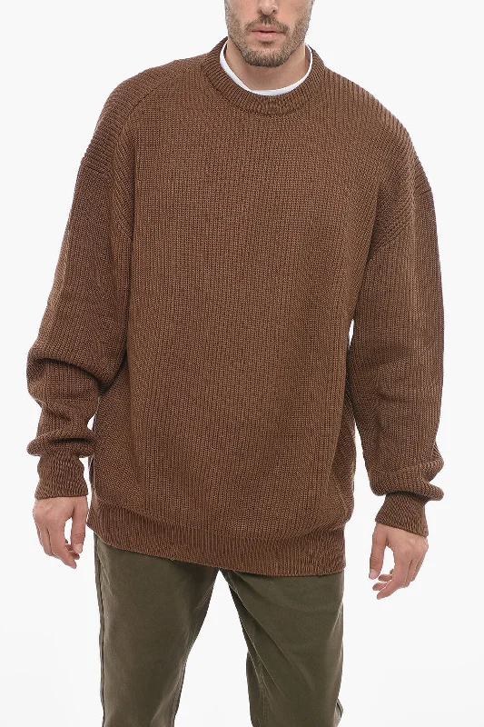 Hed Mayner Solid Color Lightweight Cotton Crew-neck Sweater