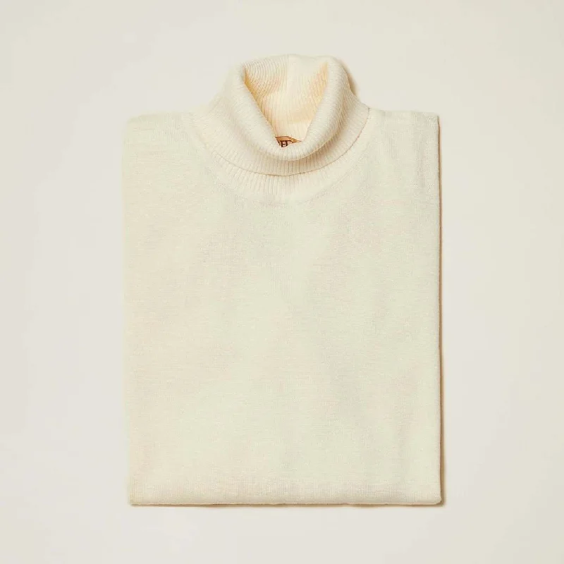 Inserch Off-White Turtleneck Sweater - SYM