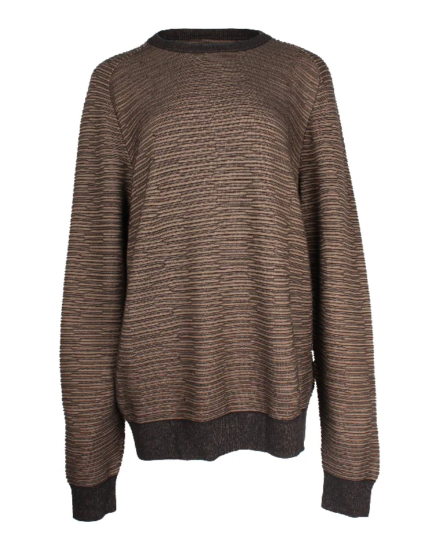 Louis Vuitton Oversized Stripe Sweater in Brown Cotton