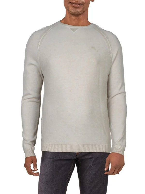 Mens Cotton Crewneck Pullover Sweater