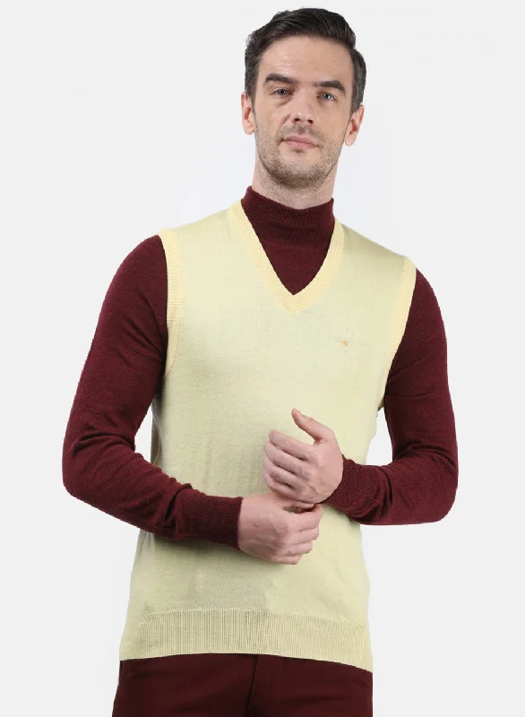 Men Yellow Solid Sweater