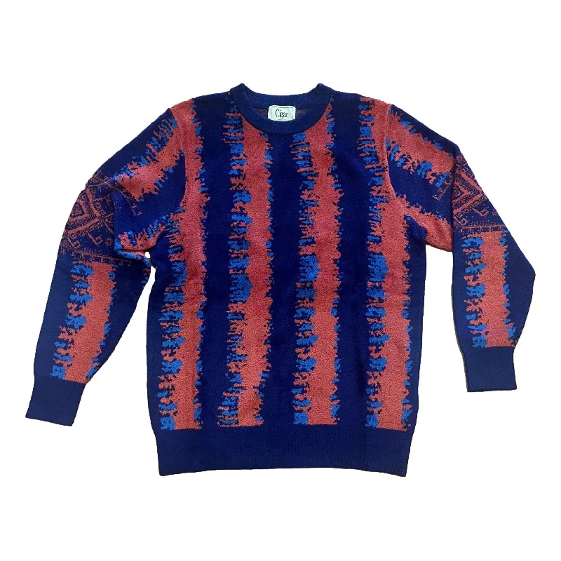 Navy Orange Chenille Sweater SC-432